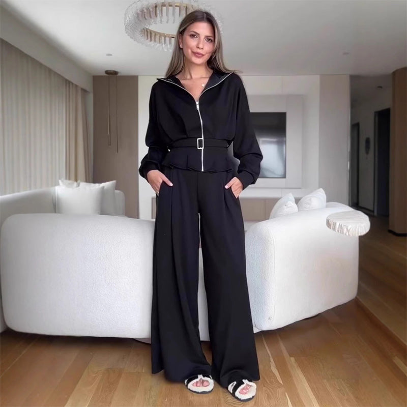 🔥Elegant High-Waist Zip-Up Outfit