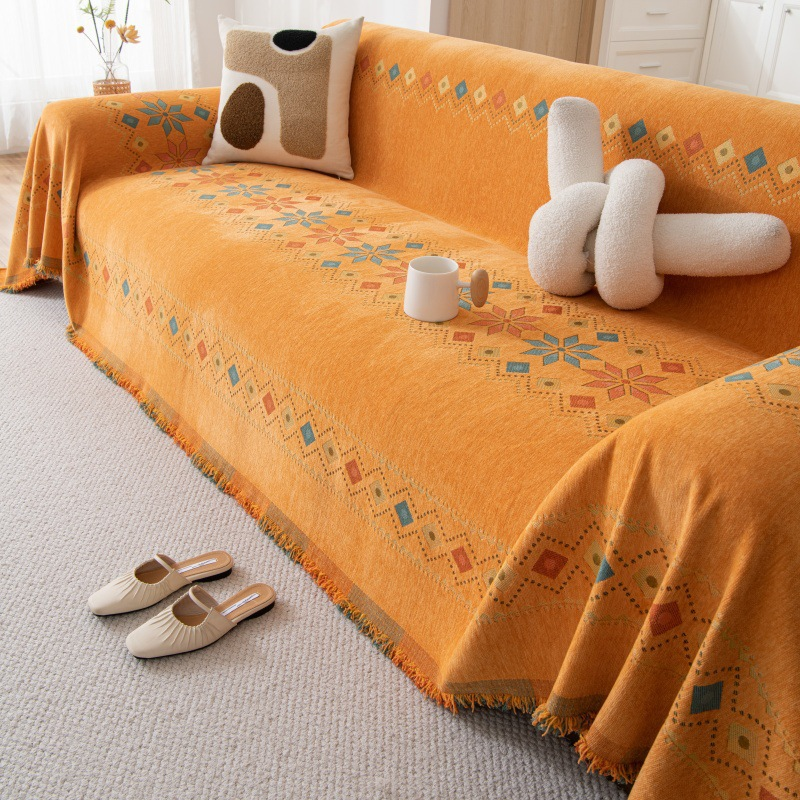 🛋️Reversible Bohemian Sofa Cover with Tassels