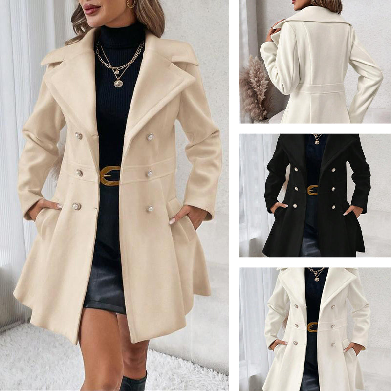 🧥✨ Women's Casual Double-Breasted A-Line Coat – Flattering Fit, Premium Fabric & Versatile Style ⚡