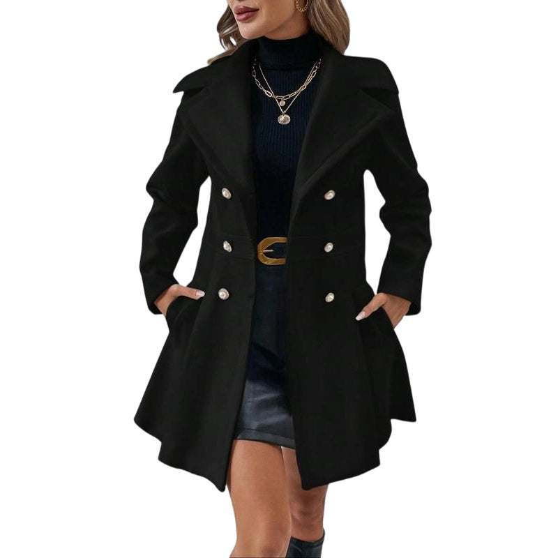 🧥✨ Women's Casual Double-Breasted A-Line Coat – Flattering Fit, Premium Fabric & Versatile Style ⚡