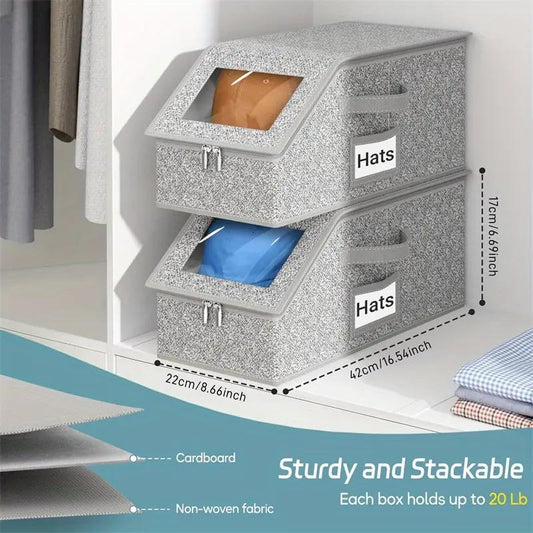 🌟Stackable storage boxes for baseball caps