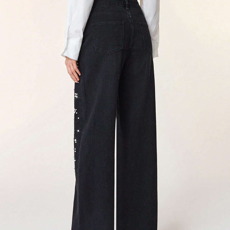 Elegant Embellished Denim Pants for Women