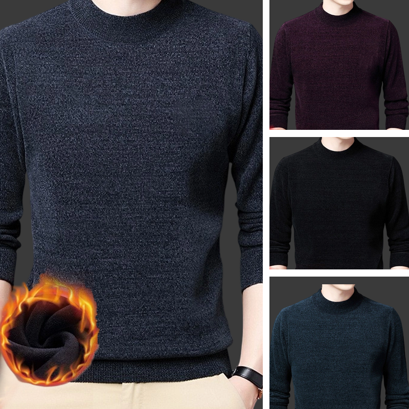 Men's Thermal Lined Mock Neck Sweater