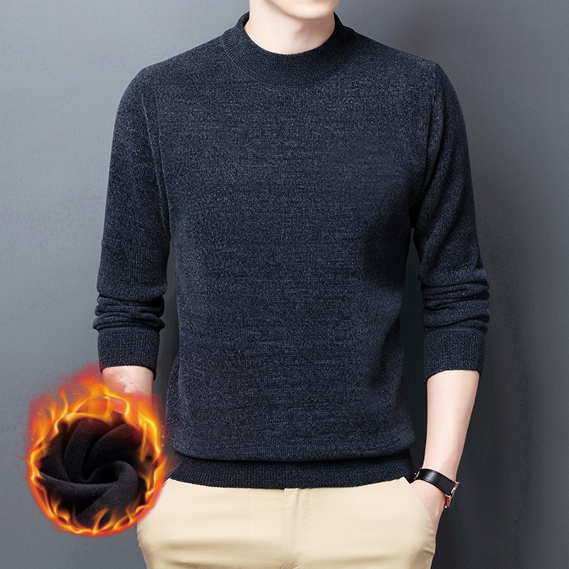 Men's Thermal Lined Mock Neck Sweater