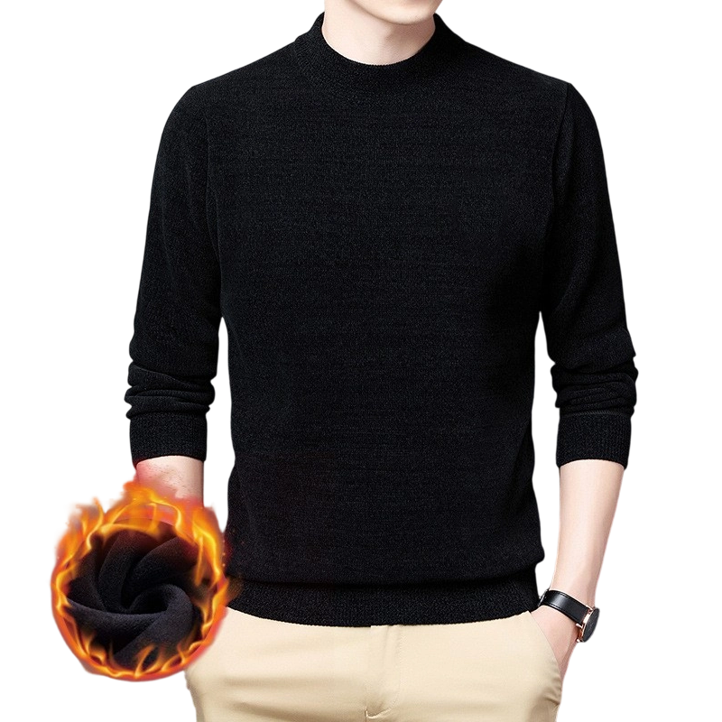 Men's Thermal Lined Mock Neck Sweater