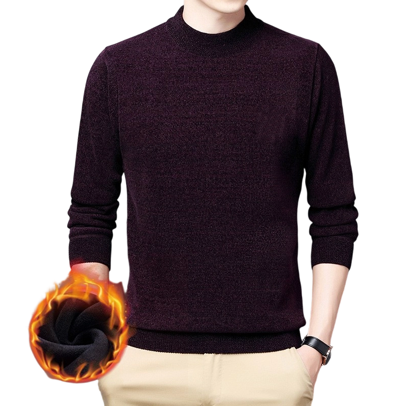 Men's Thermal Lined Mock Neck Sweater