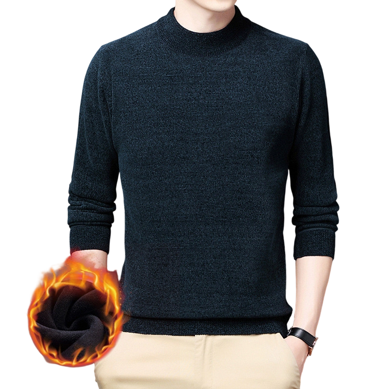 Men's Thermal Lined Mock Neck Sweater