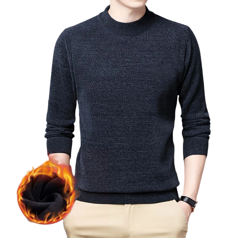 Men's Thermal Lined Mock Neck Sweater