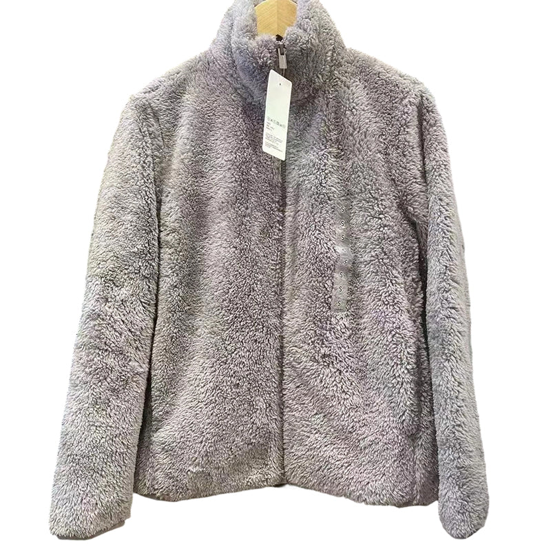 Women's Full-Zip Shaggy Jacket with Pockets