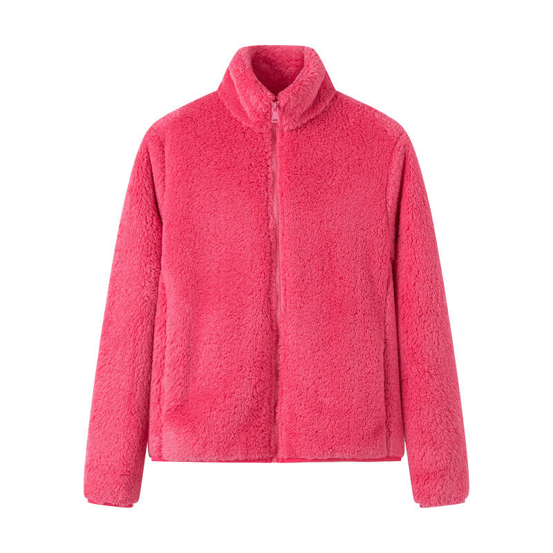 Women's Full-Zip Shaggy Jacket with Pockets