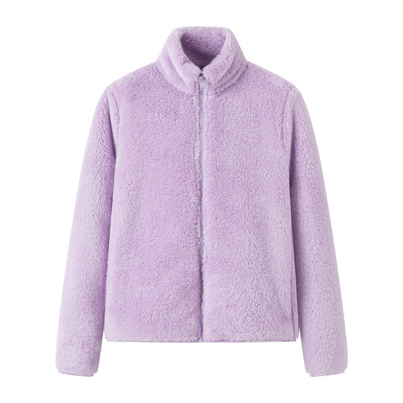 Women's Full-Zip Shaggy Jacket with Pockets