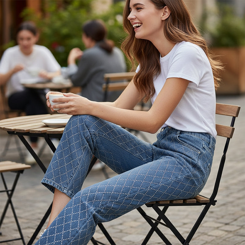 Women's Sparkling Straight Leg Jeans