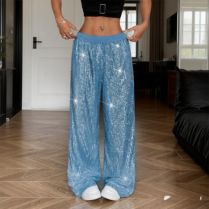 🔥Women’s Sequin Wide-Leg Pants with Elastic Waist