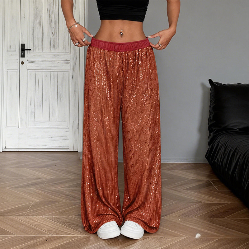 🔥Women’s Sequin Wide-Leg Pants with Elastic Waist