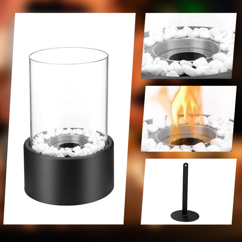 🔥 50% OFF NOW! 🏠 Glass & Metal Tabletop Fireplace – Portable & Smoke-Free – Ethanol burner, cozy ambiance & perfect for indoor or outdoor decor ✨