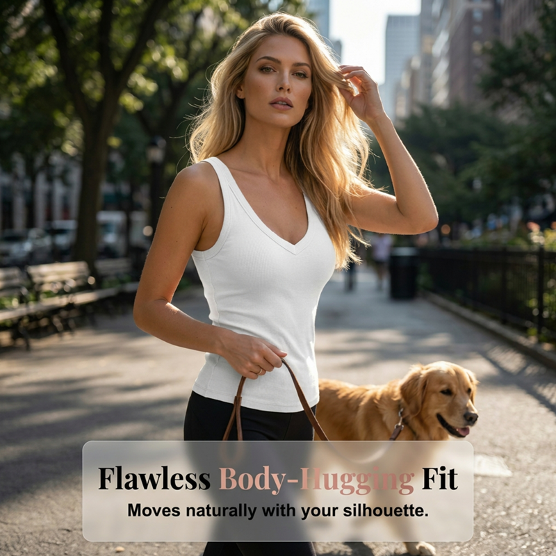 💖💥Women's Ribbed V-Neck Tank Top👚